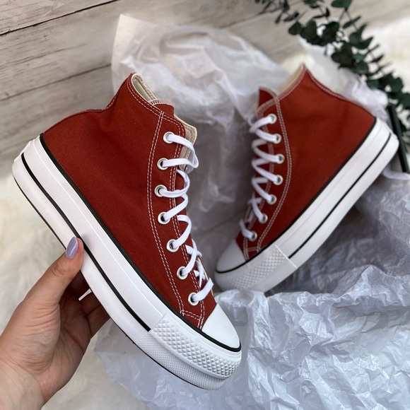 Converse Shoes - NEW Converse Womens Size 9 Chuck Taylor All Star Platform High Brick Red Shoe